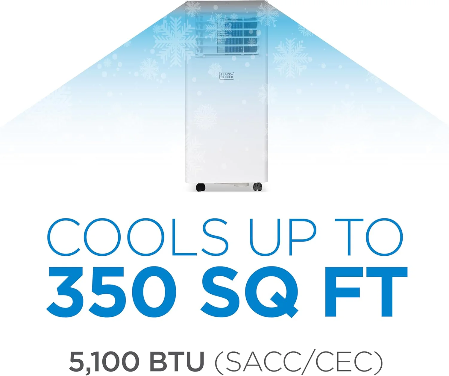 BLACK+DECKER 10,000 BTU Portable Air Conditioner for Rooms up to 450 Sq. Ft. with Remote – White