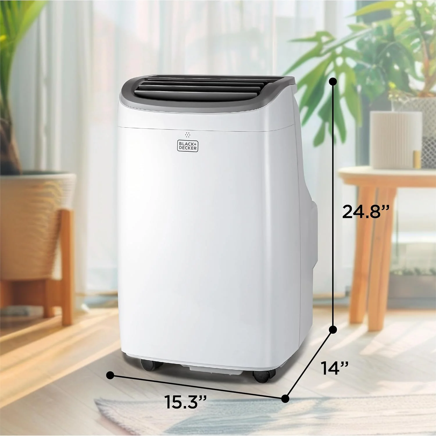 BLACK+DECKER 10,000 BTU Portable Air Conditioner for Rooms up to 450 Sq. Ft. with Remote – White