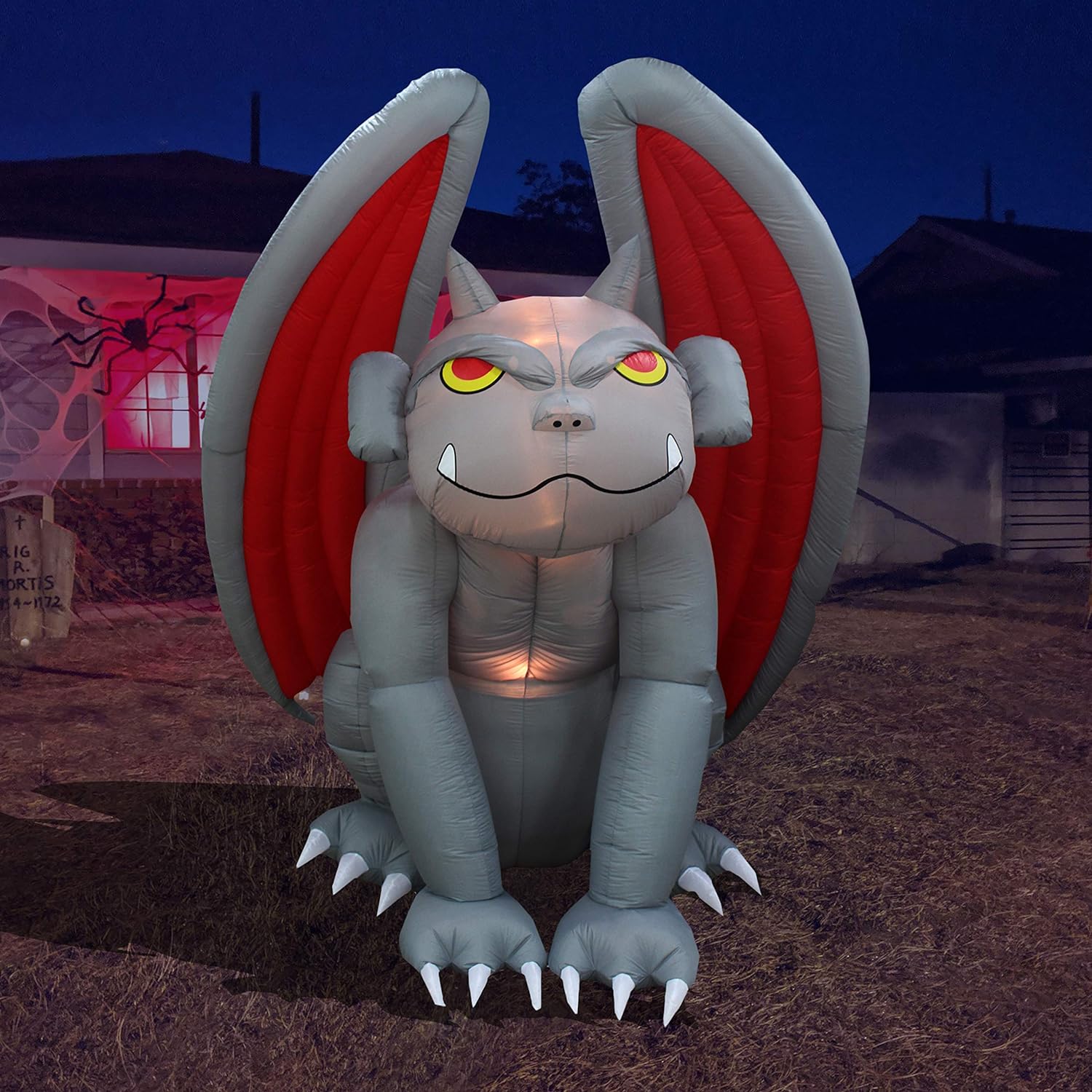 8ft Giant Halloween Inflatable Gargoyle Monster Light Decoration - CostcoStore