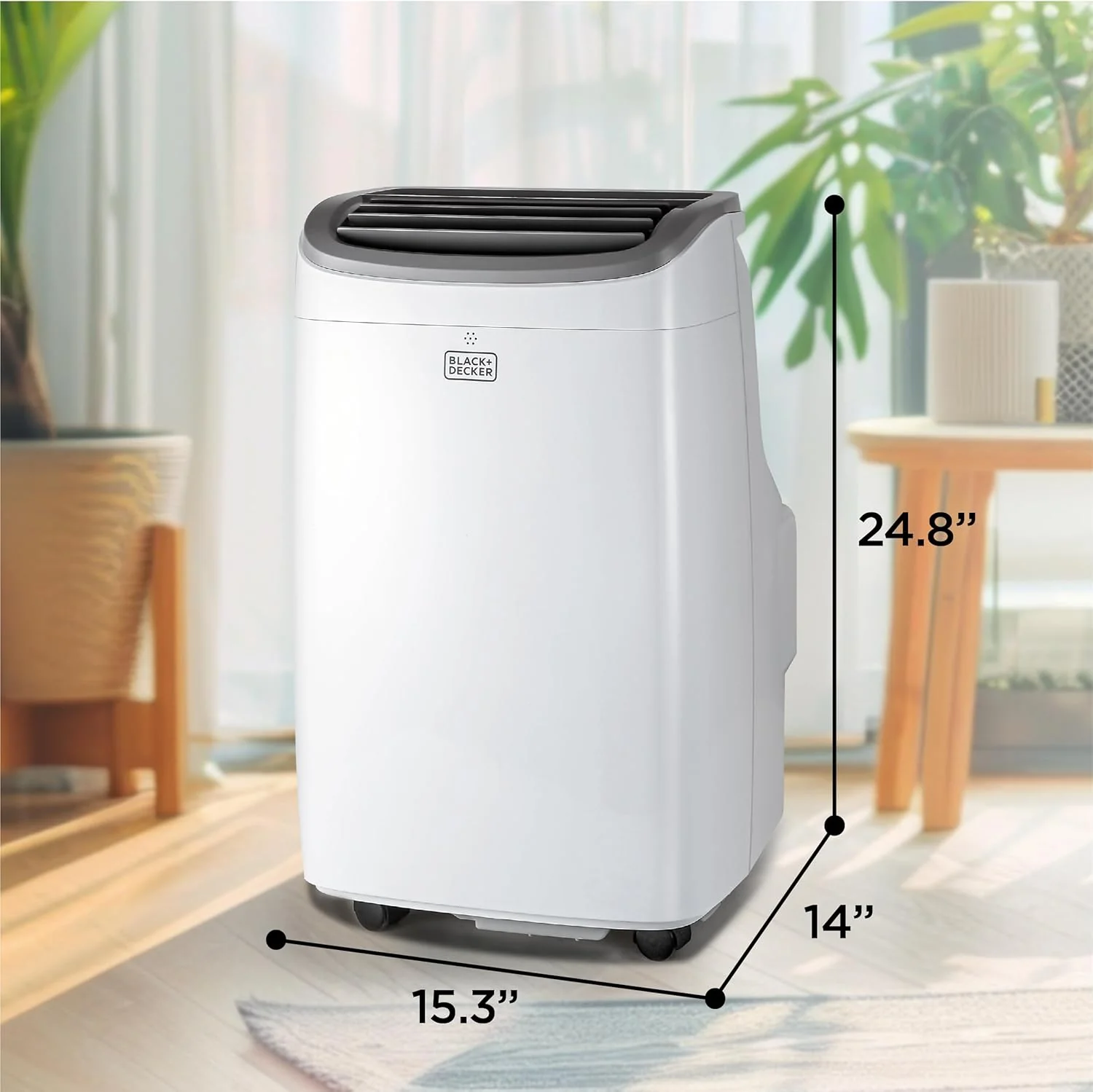 BLACK+DECKER 10,000 BTU Portable Air Conditioner for Rooms up to 450 Sq. Ft. with Remote – White