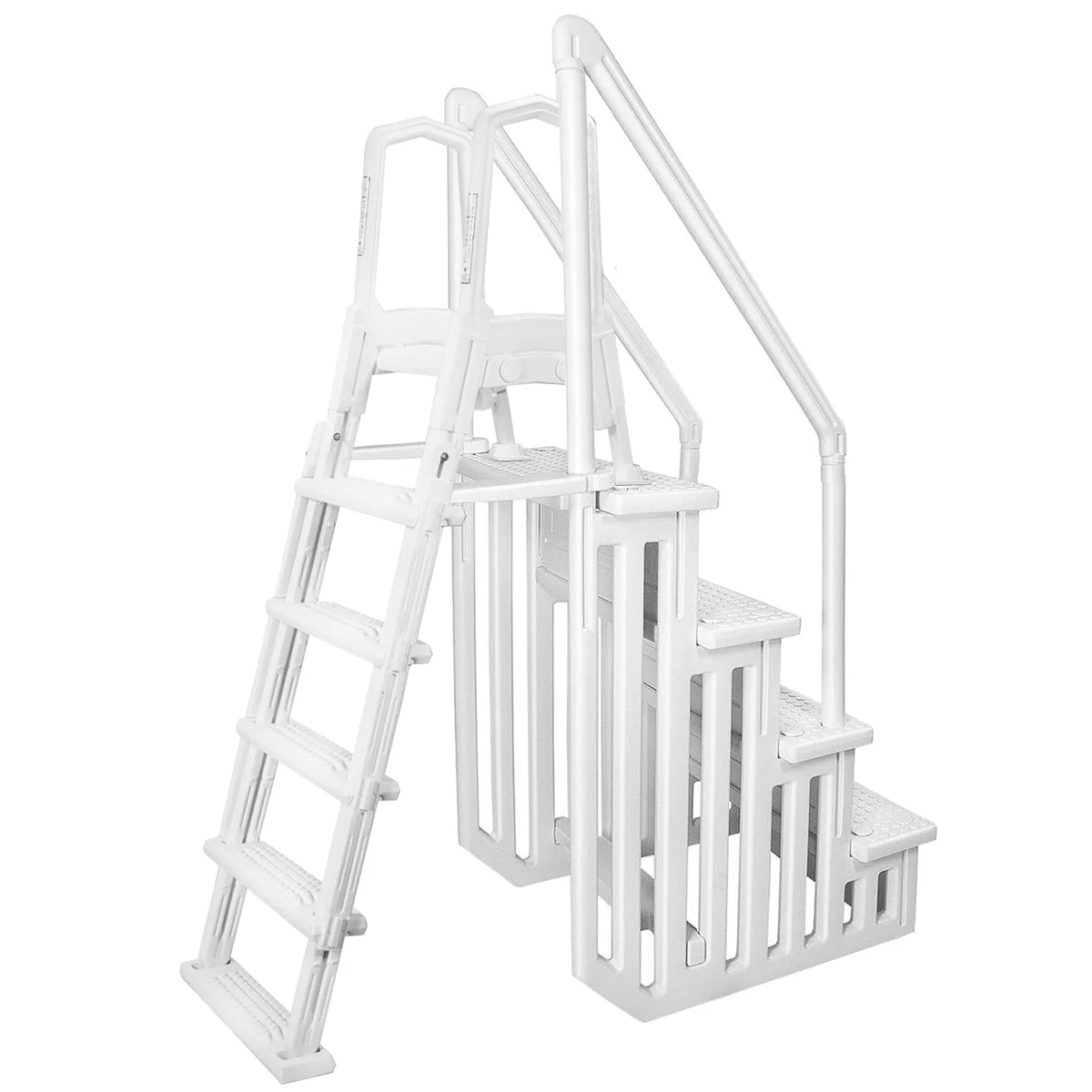 XtremepowerUS Deluxe A-Frame Above-Ground Swimming Pool Ladder Large Entry Non - CostcoStore