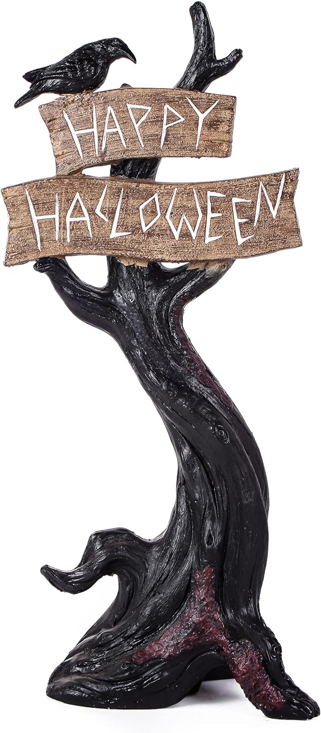 Desktop Decoration, Black, Happy Halloween Tree 32 inches - CostcoStore