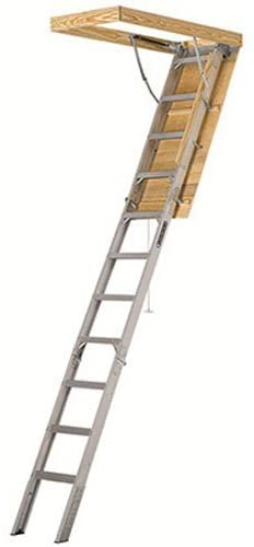 25-1/2 by 54-Inch Elite, 7'8′′-10-Foot Ceiling Height, 375-Pound Capacity, Type IAA, AA2510, Aluminum Ladder, attic, x Rough Opening, Silver -...