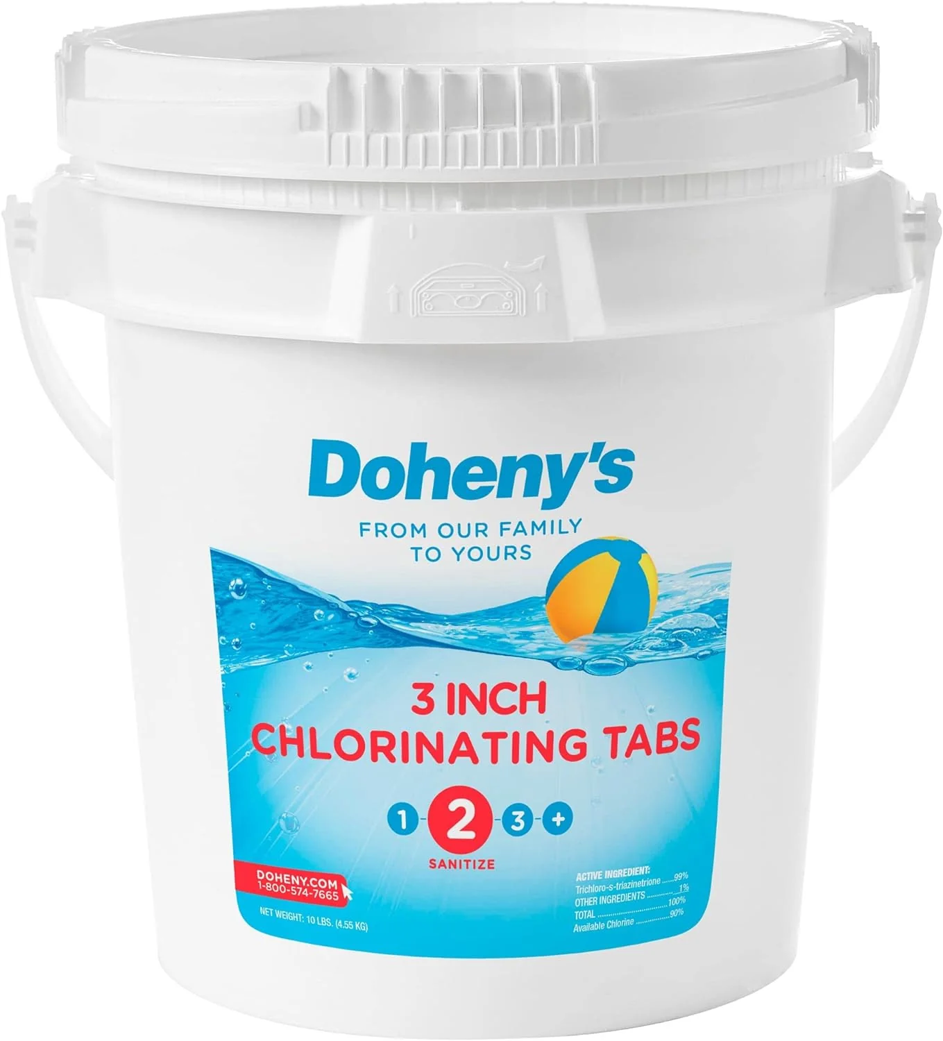 Doheny's 3 Inch Stabilized Chlorine Tablets | Pro-Grade Pool Sanitizer, Long Lasting, Slow Dissolving, 99% Pure Tri-Chlor, Individually Wrapped -...