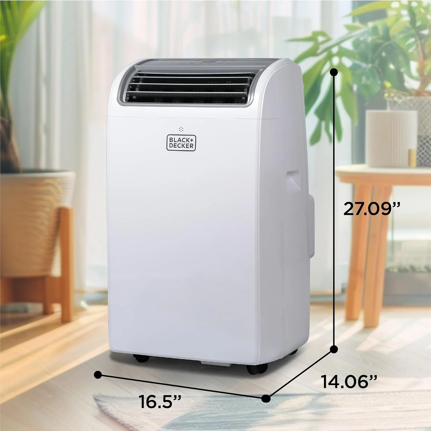 BLACK+DECKER 10,000 BTU Portable Air Conditioner for Rooms up to 450 Sq. Ft. with Remote – White