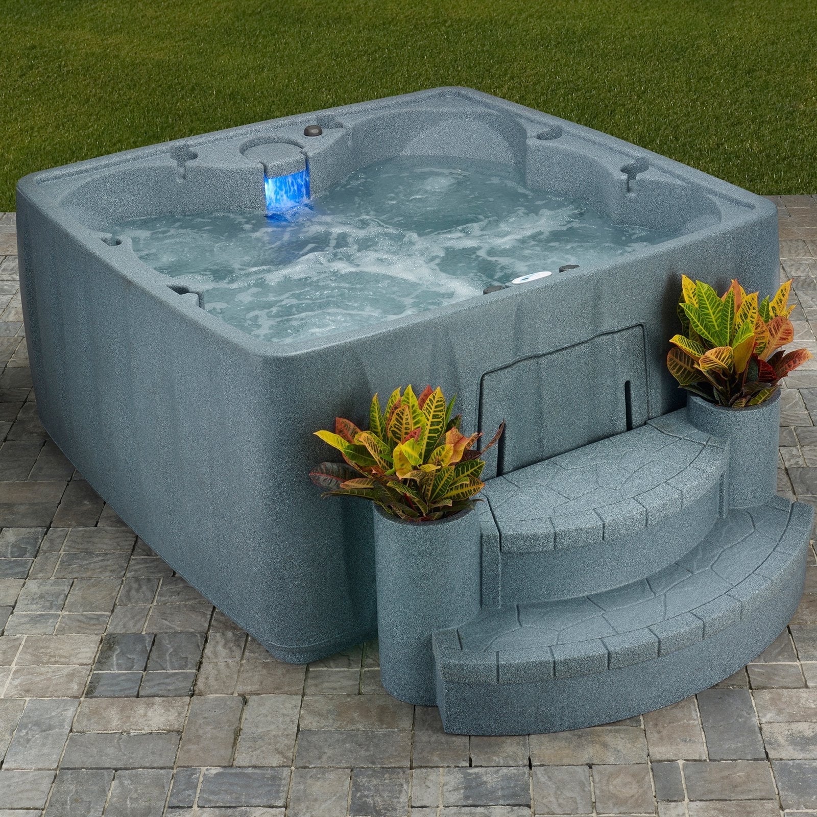 AquaRest Spas 6-Person Plug-and-Play Hot Tub – 29-Jet Square Design with Ozonator