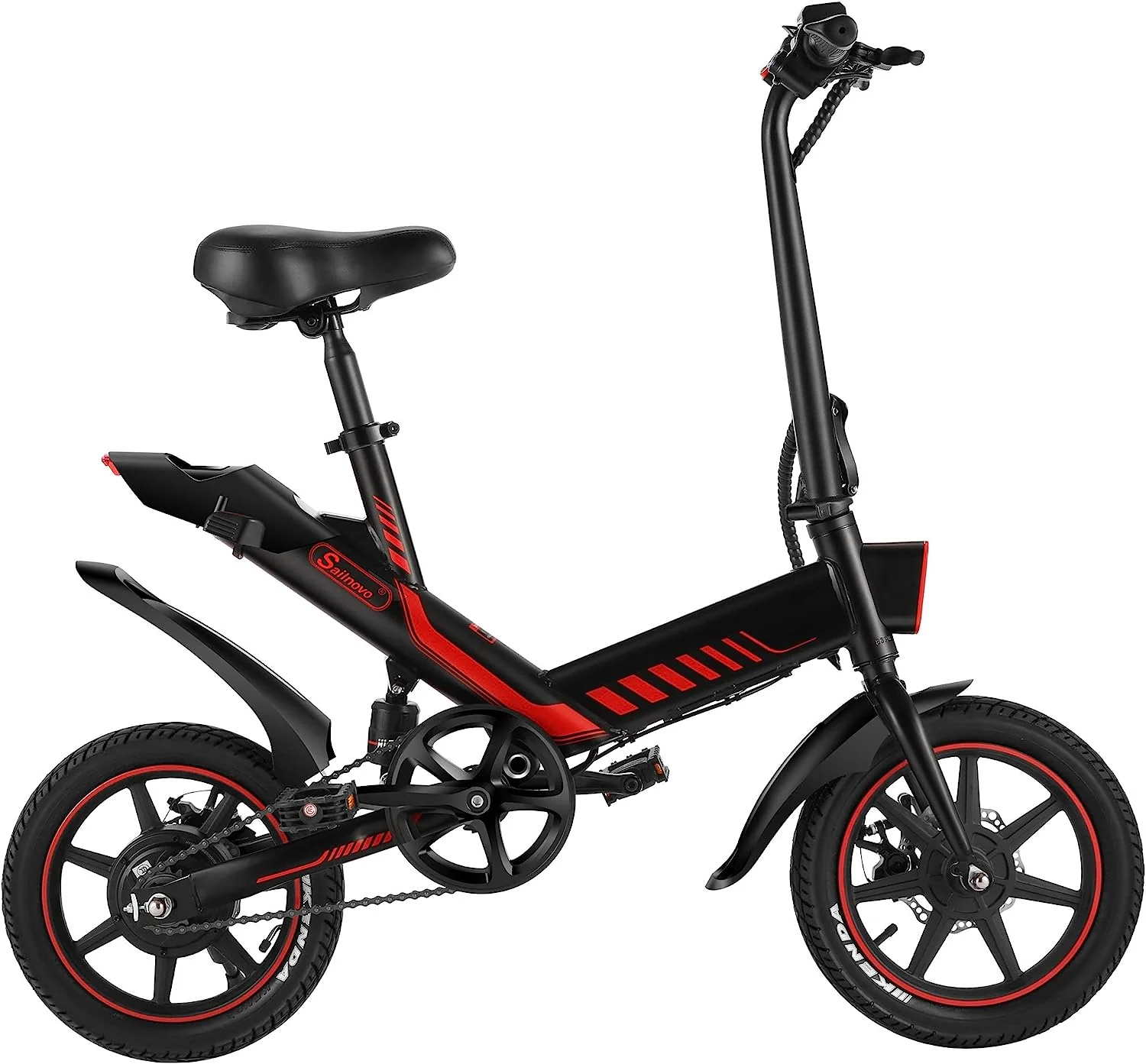 Sailnovo 14'' Electric Bicycle for Adults and Teenagers, Folding Electric Bike with Built-in Li-ion Battery - CostcoStore