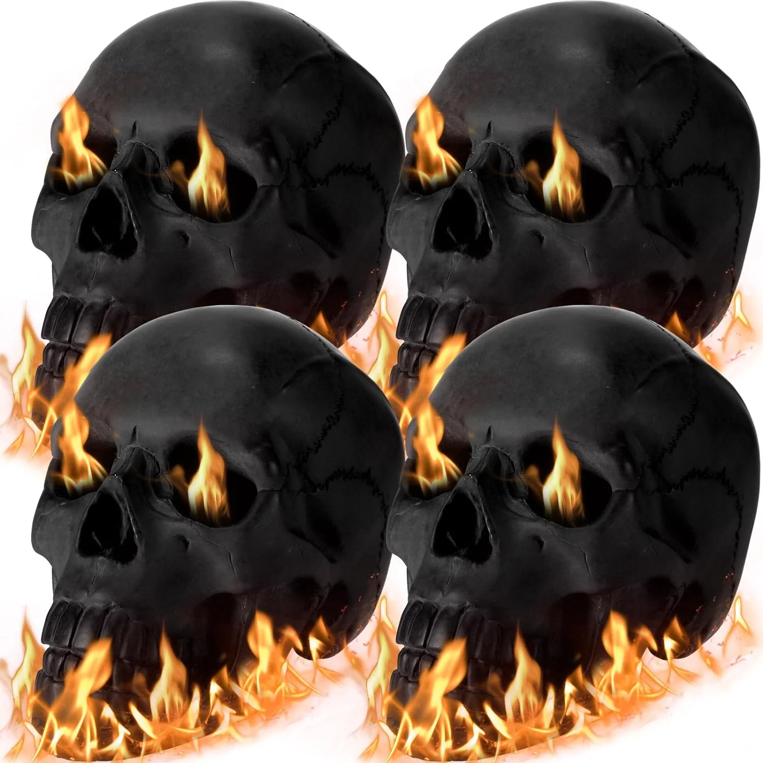 4-Pack Fire Pit Skull Dummy Skull Halloween Decoration - CostcoStore