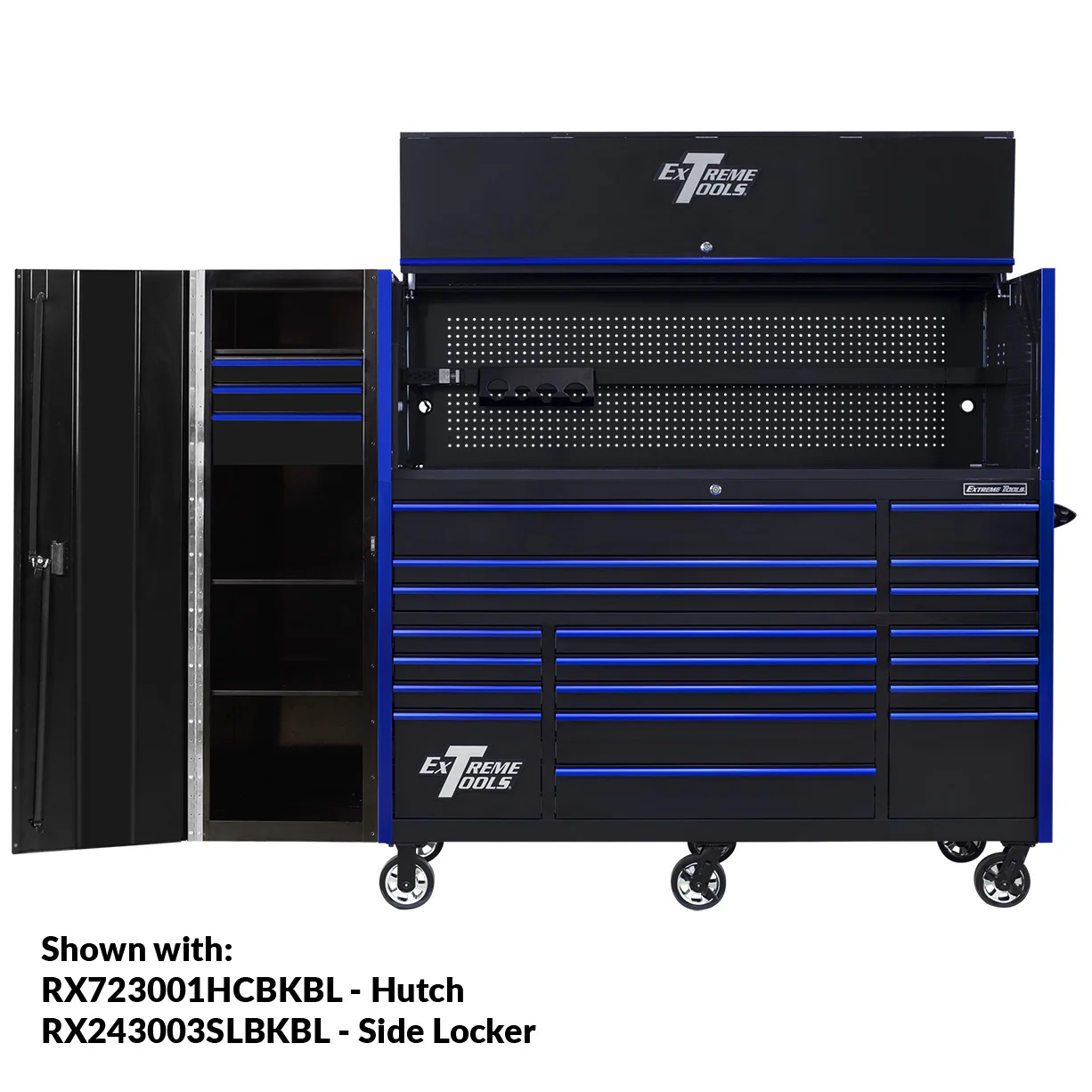 Extreme Tools RX250 Series 72-in x 30-in Roller Cabinet – 19-Drawer – 250 lb Drawer Slides