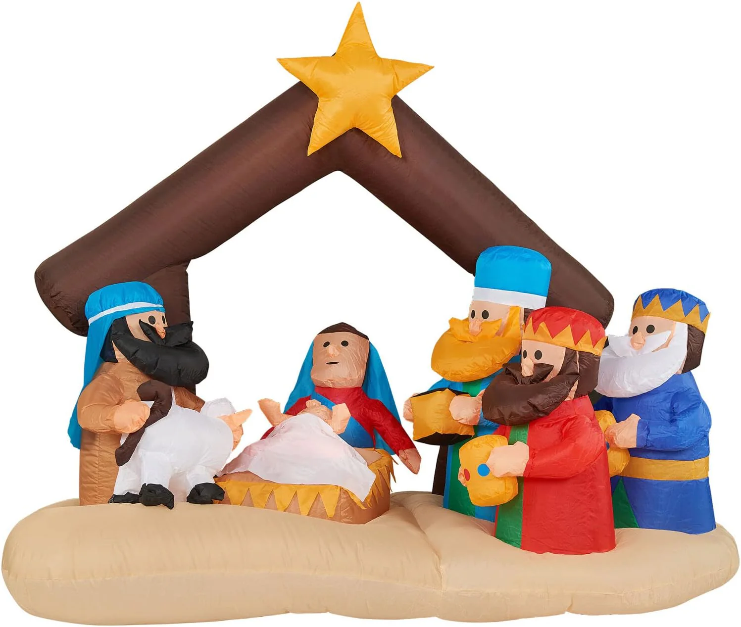 Farm 20ft. Tall Pre-Lighted Christmas Inflatable | Happy Snowman with RGB Lights and Storage Bag | Outdoor Holiday Amplified Holiday Celebration...