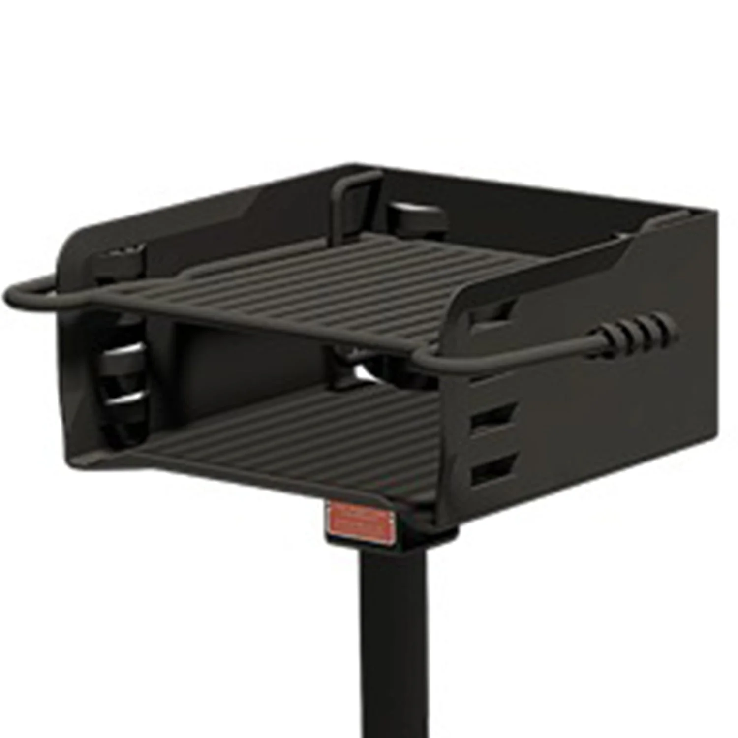 Pilot Rock Park Style Steel Outdoor BBQ Charcoal Grill and Post, Black - CostcoStore