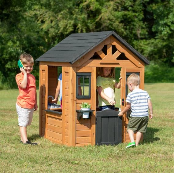 Indoor/Outdoor Cedar Playhouse with Kitchen - CostcoStore