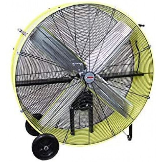 K Tool International 42′′ Belt Drive Drum Fan; Industrial, Garage, Shop, High Speed 2-Speed, Durable, Cut-Off Protection, Easy Mobility Rubber...
