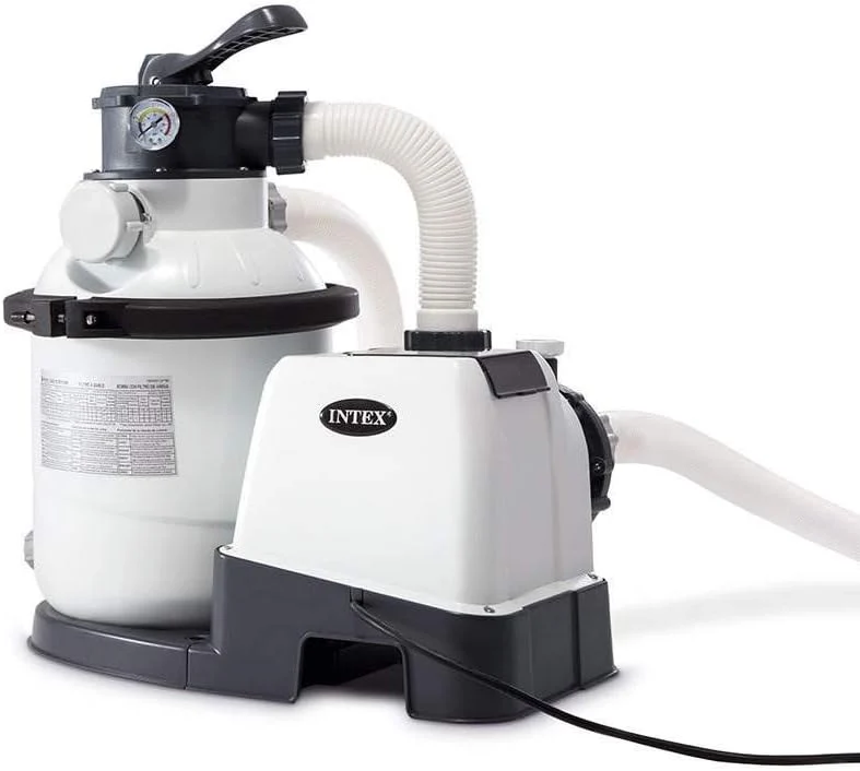 Intex 26651EG Krystal Clear 16 Inch 3,000 GPH Above Ground Pool Sand Filter Pump with Automatic Timer, GFCI, and 6 Function Control, Gray -...