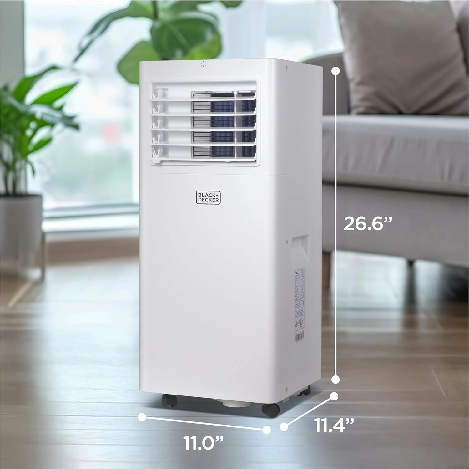 BLACK+DECKER 10,000 BTU Portable Air Conditioner for Rooms up to 450 Sq. Ft. with Remote – White