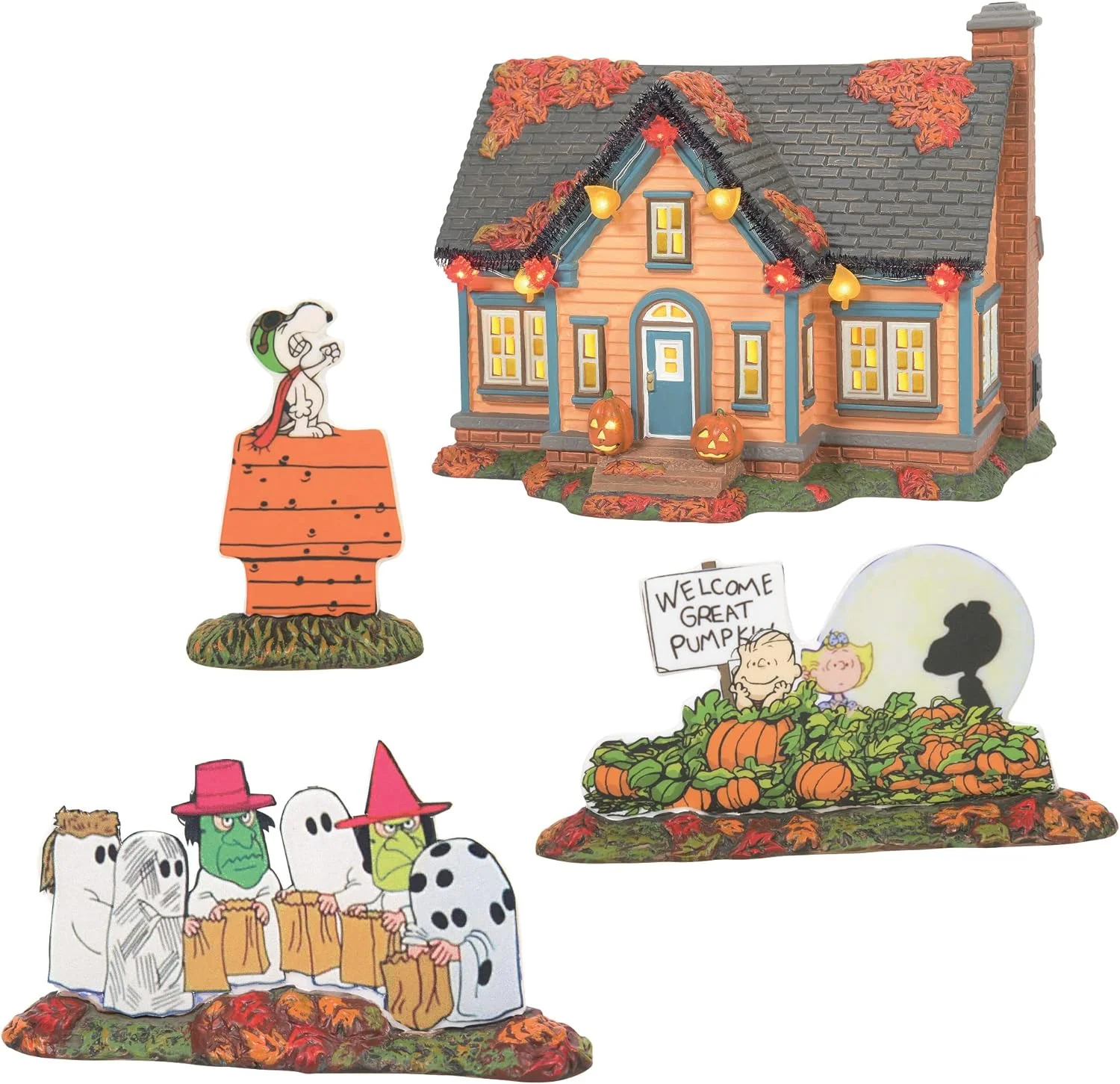 Snow Village Halloween Trick-or-Treat Lane Peanut House - CostcoStore