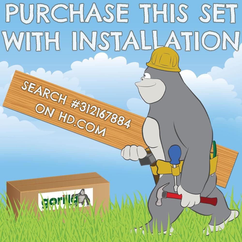 DIY Outing III Wooden Outdoor Playset with Tarp Roof, Rock Wall, Wave Slide, Swings, and Backyard Swing Set Accessories