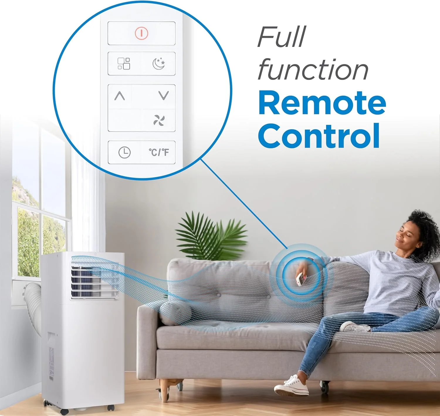 BLACK+DECKER 10,000 BTU Portable Air Conditioner for Rooms up to 450 Sq. Ft. with Remote – White