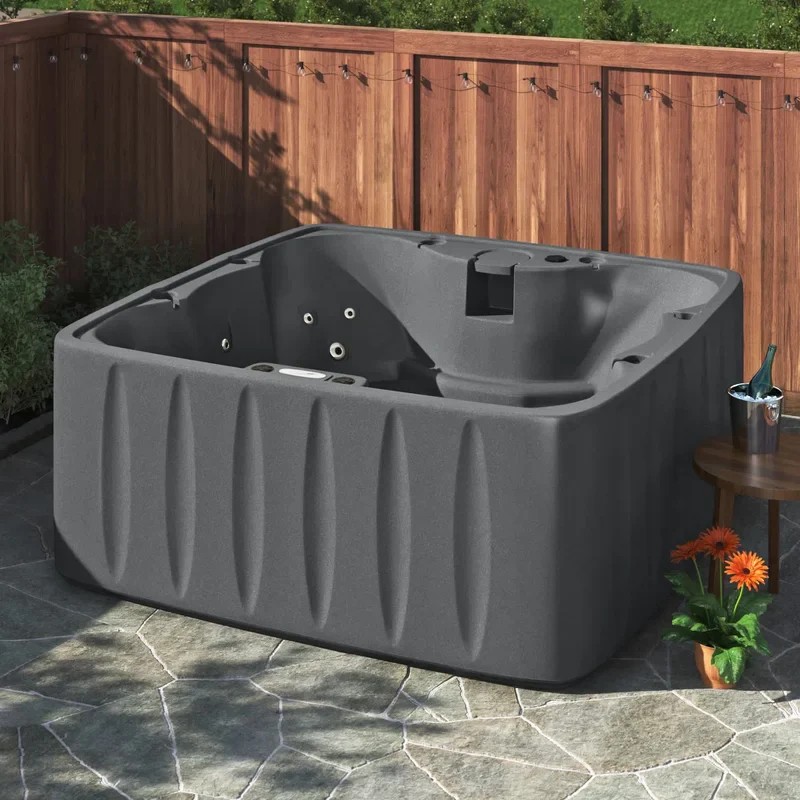 AquaRest Spas 6-Person Plug-and-Play Hot Tub – 29-Jet Square Design with Ozonator
