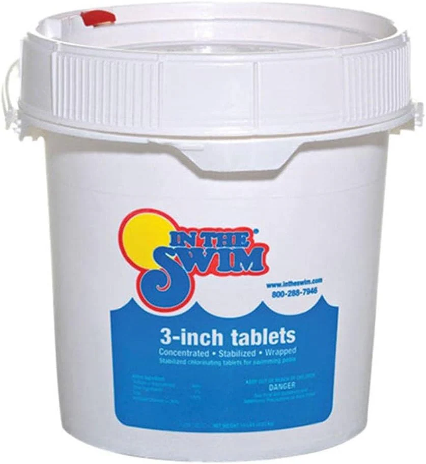 In The Swim 3 Inch Stabilized Chlorine Tablets for Sanitizing Swimming Pools - Individually Wrapped, Slow Dissolving - 90% Available Chlorine -...