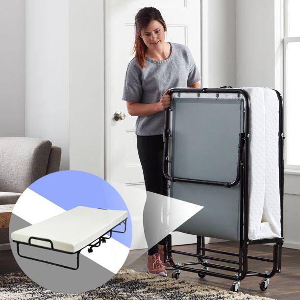 BEST Heavy Duty 640LBS Rollaway Folding Bed With Memory Foam Mattress - CostcoStore
