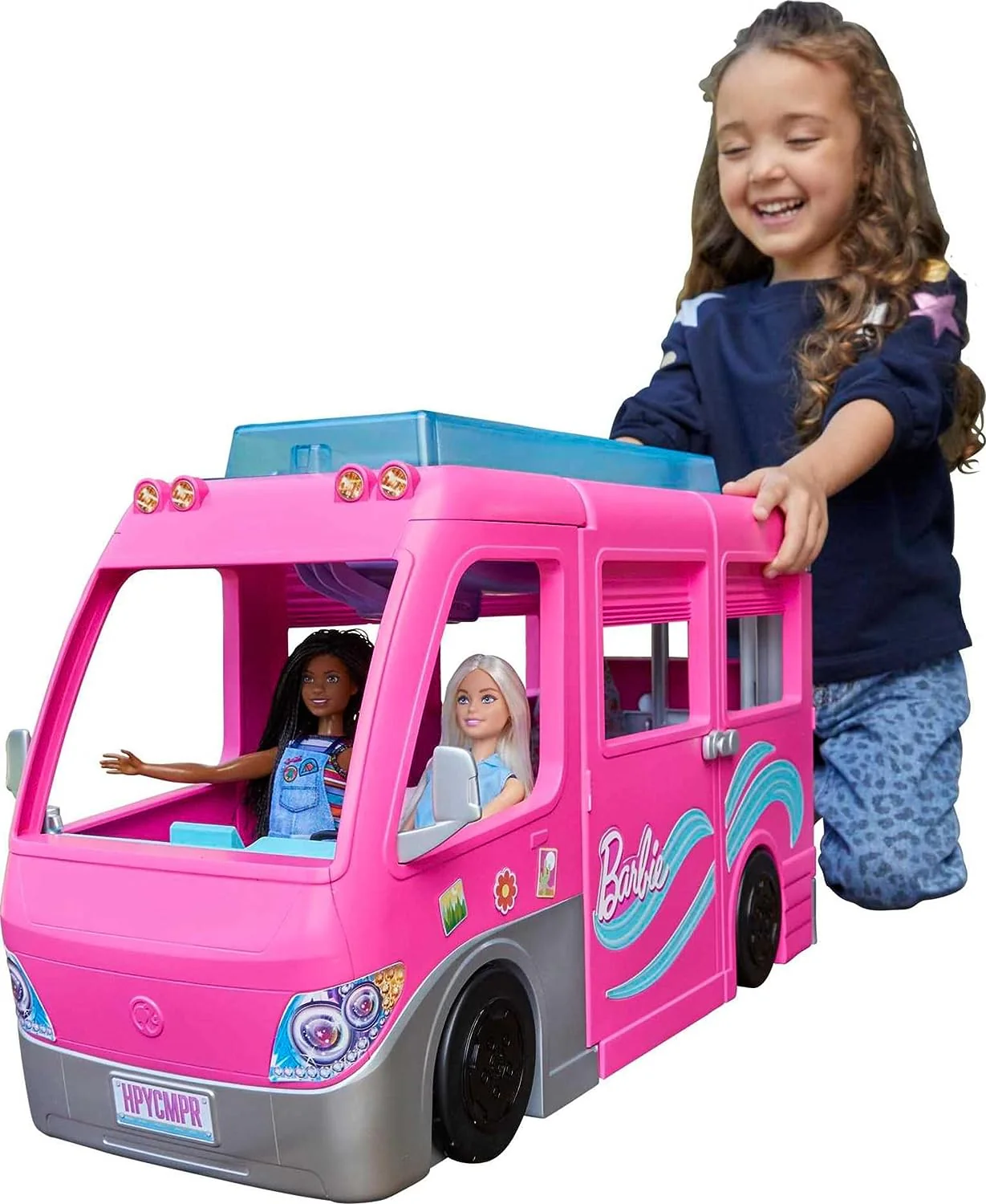 Playset, toy vehicle, comes with 60 accessories including furniture, swimming pool and 30-inch slide - CostcoStore