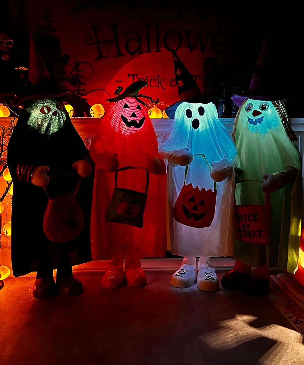 Halloween Decorative Porch 4-Pack Trick-or-Treat Jack-O-Lanterns - CostcoStore