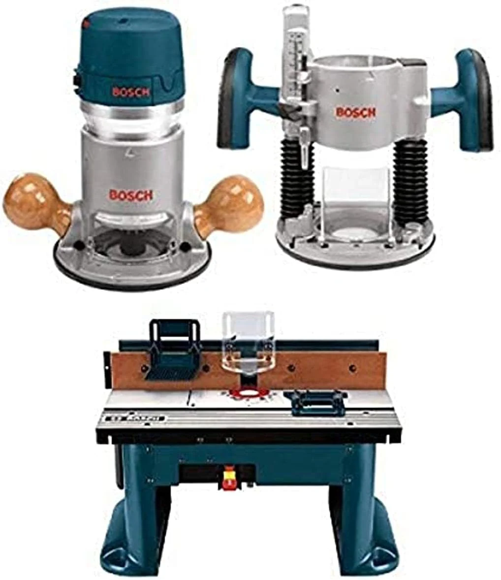 BOSCH 1617EVSPK Wood 12 Amp Router Tool Combo Kit - 2.25 Horsepower Plunge Router & Fixed Base with a Variable Speed - CostcoStore