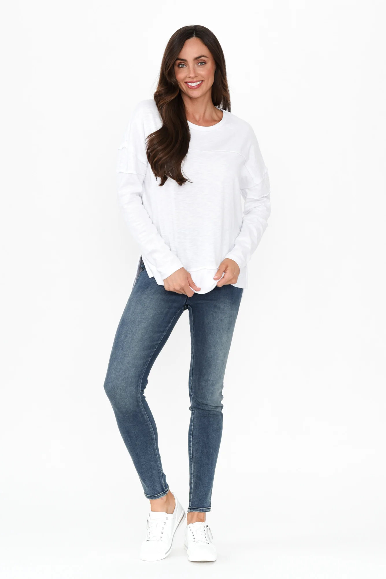 Jayne White Cotton Throw On Top