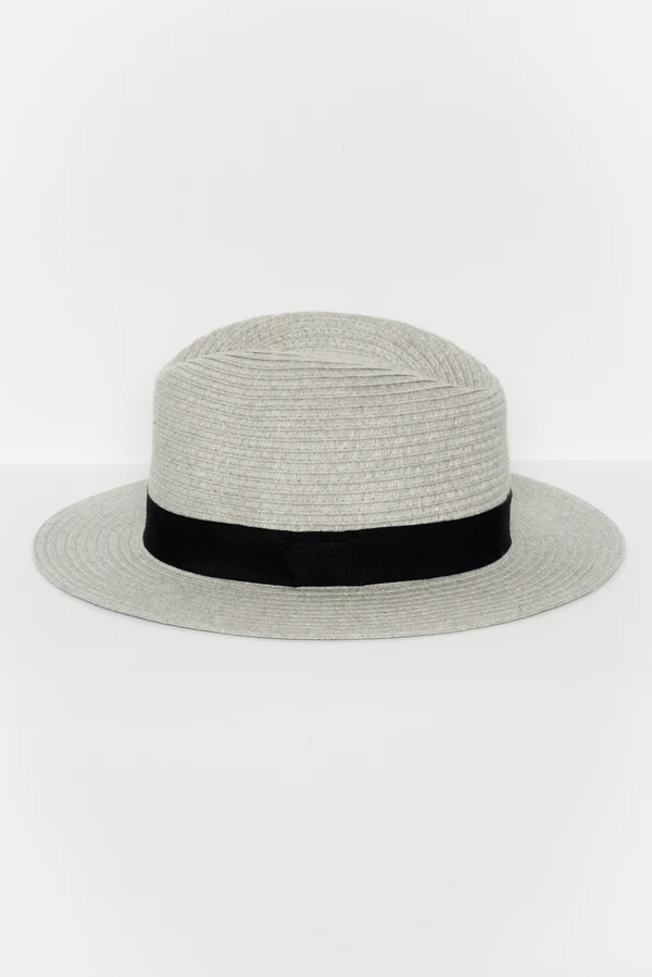 Grey Wide Brim Travel Fedora