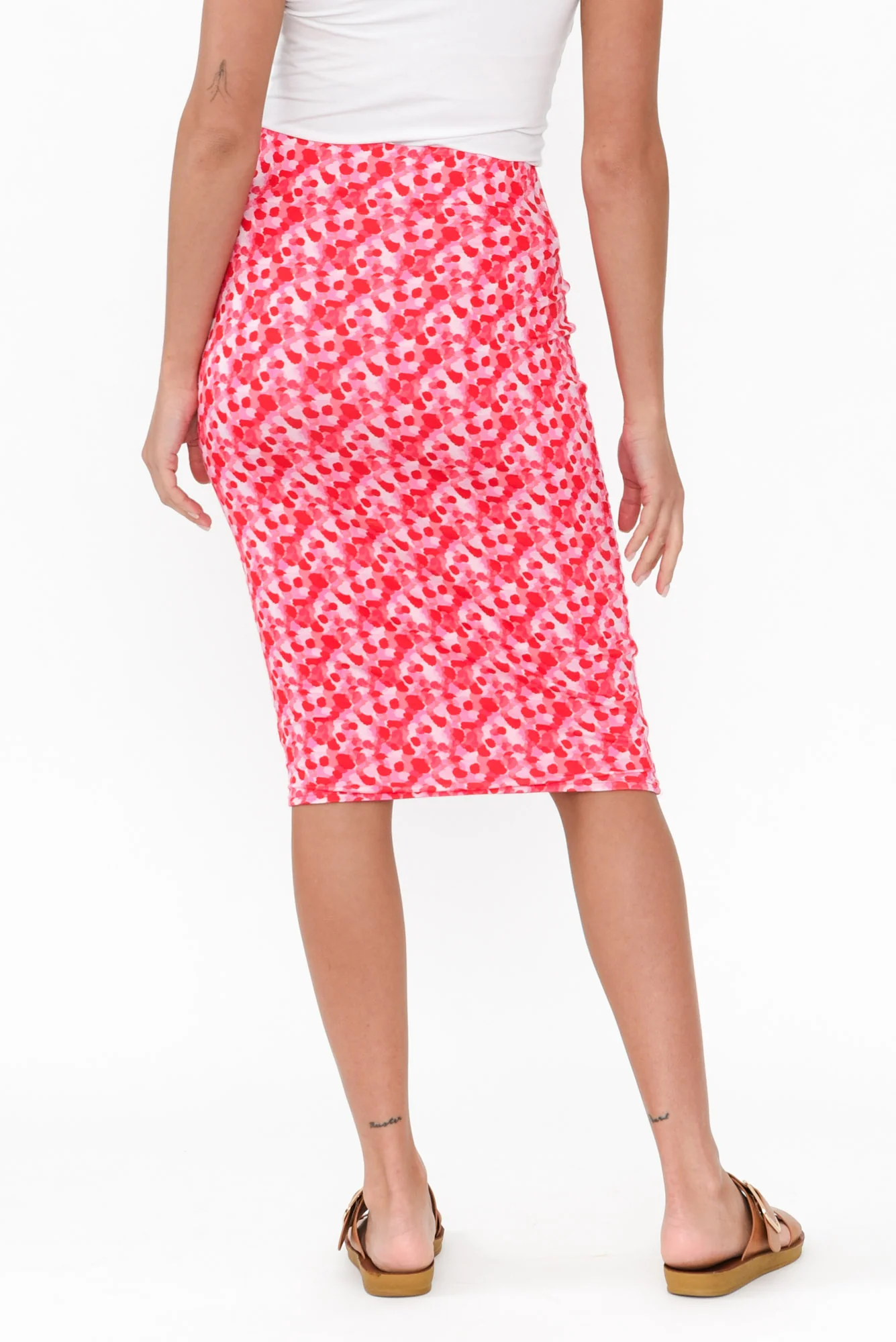 Cara Pink Spot Bamboo Blend Tube Skirt
