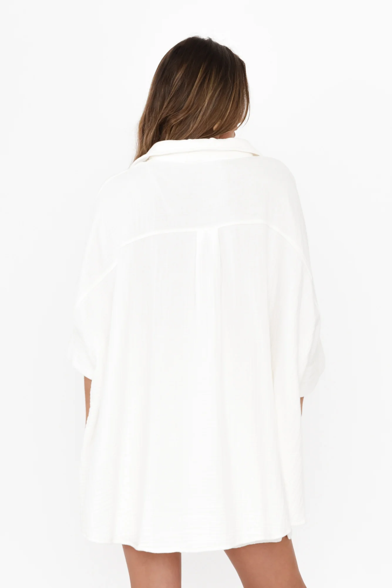 Calia White Cotton Cheesecloth Shirt