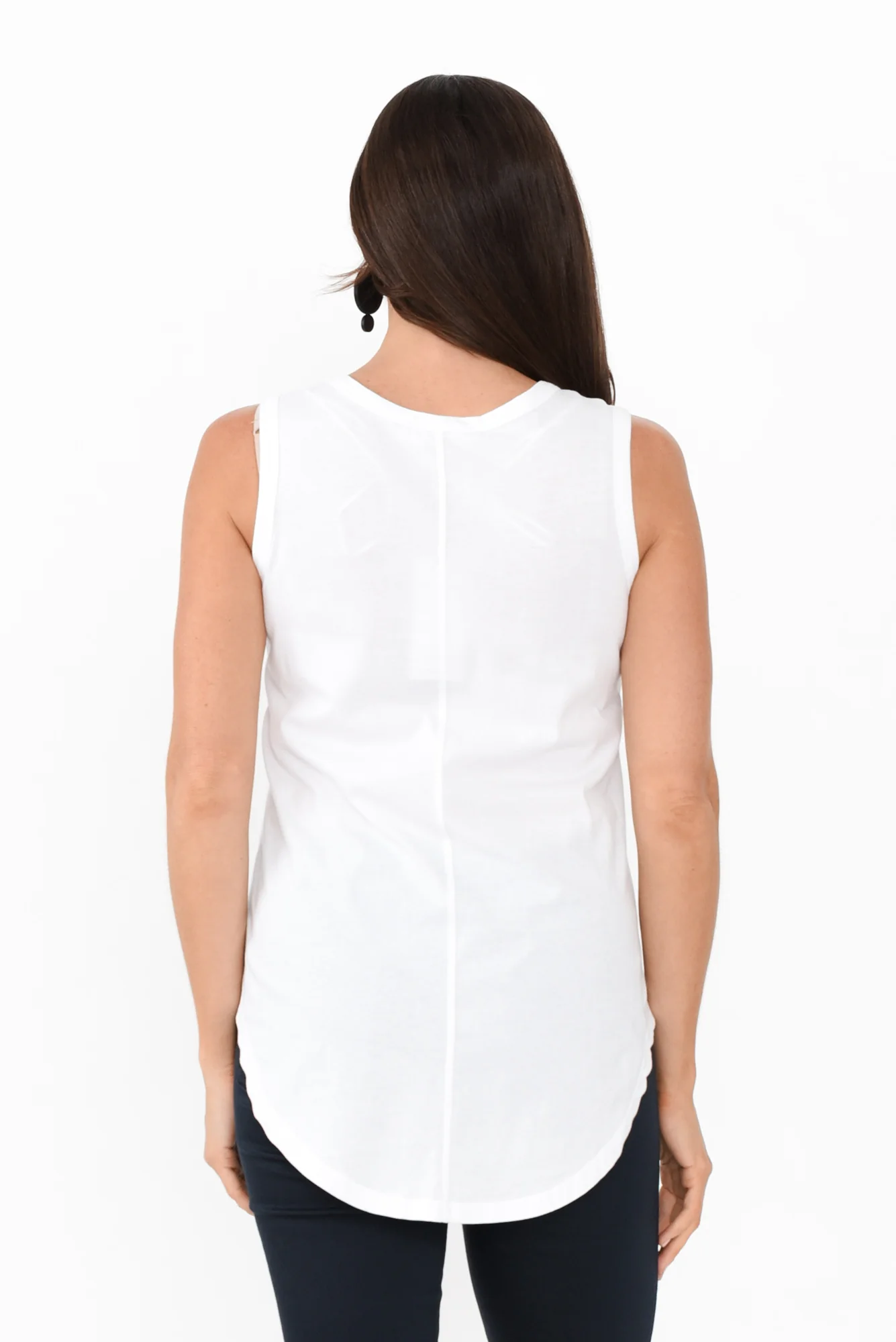 Keira White Cotton Tank