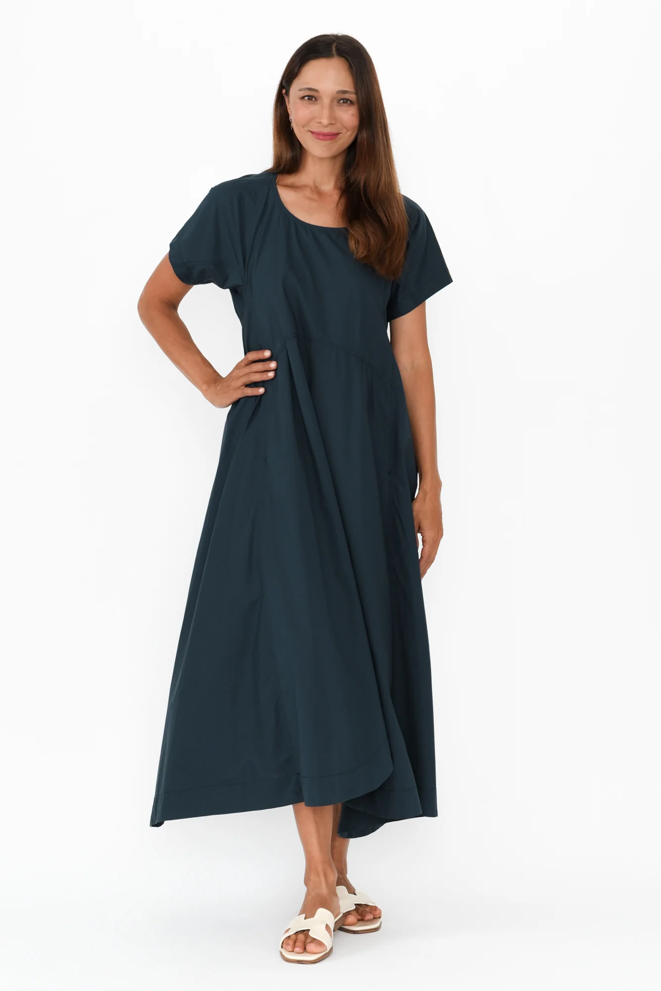 Harlyn Navy Cotton Tulip Dress