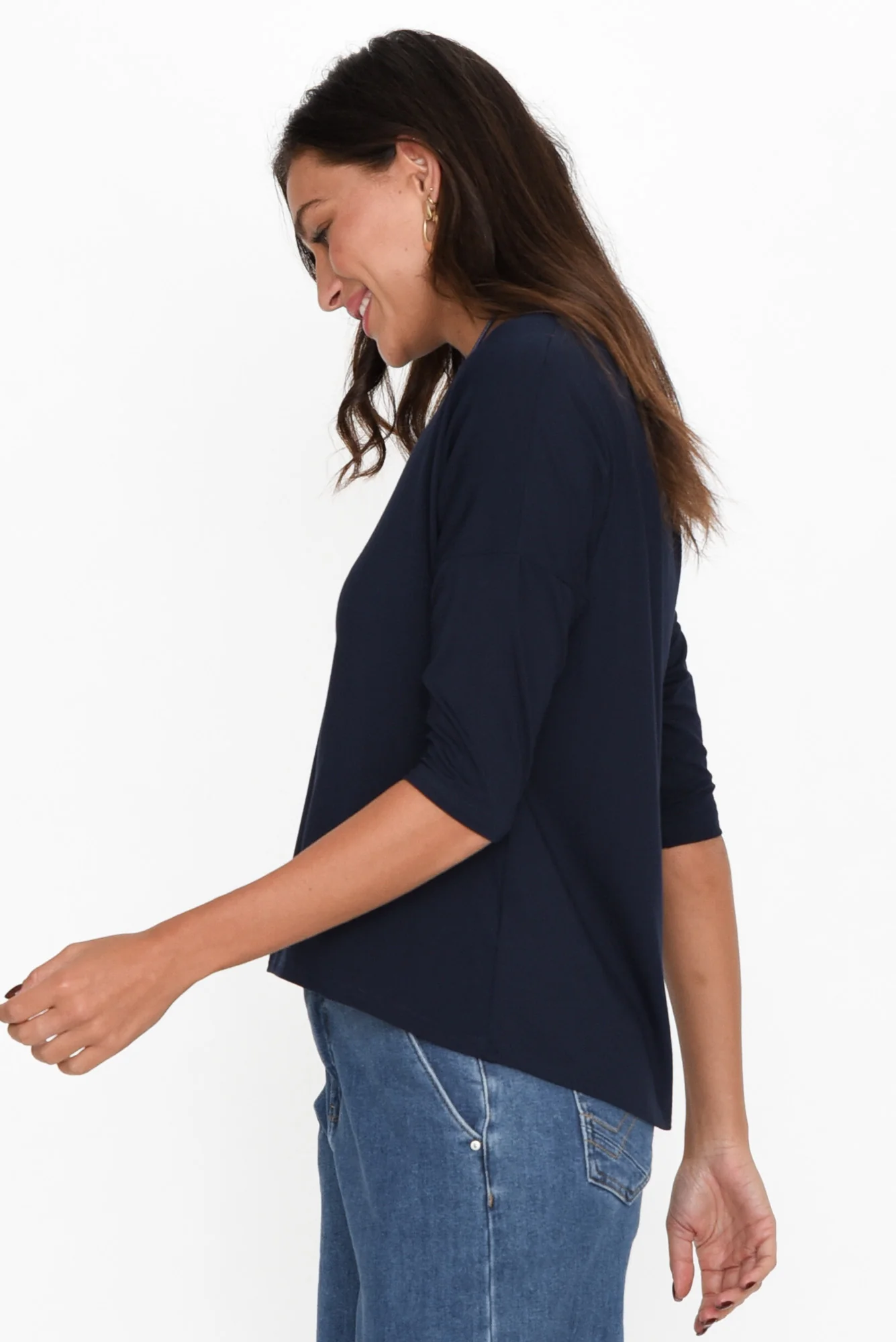 Camila Navy Bamboo Top