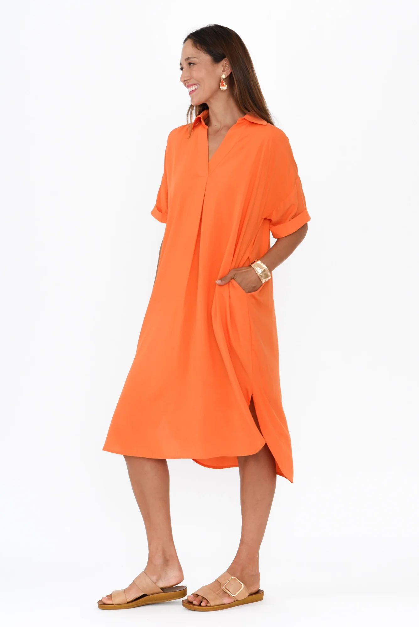 Kazi Orange Shirt Dress