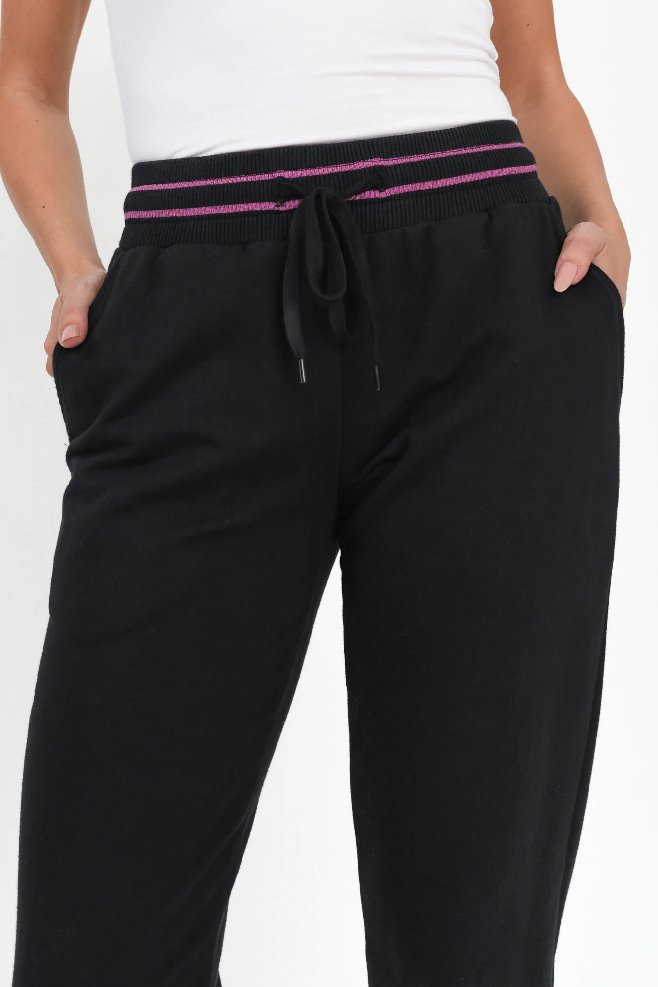 Claude Black Cotton Blend Drawstring Pants