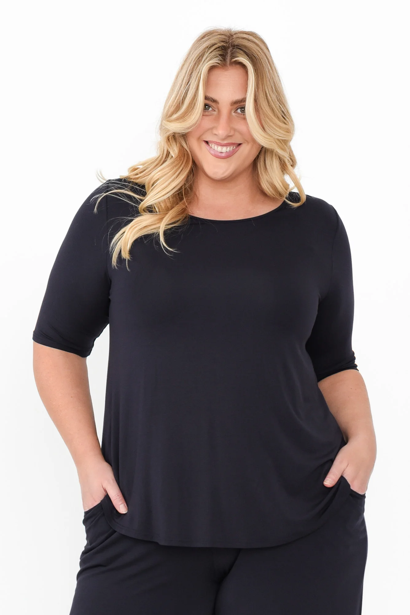 Buttery Navy Half Sleeve Tee