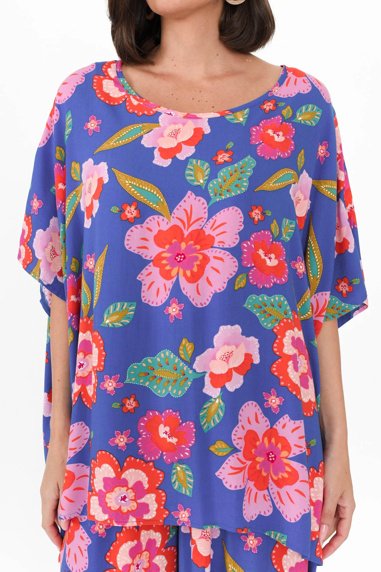 Naari Blue Garden Drape Top