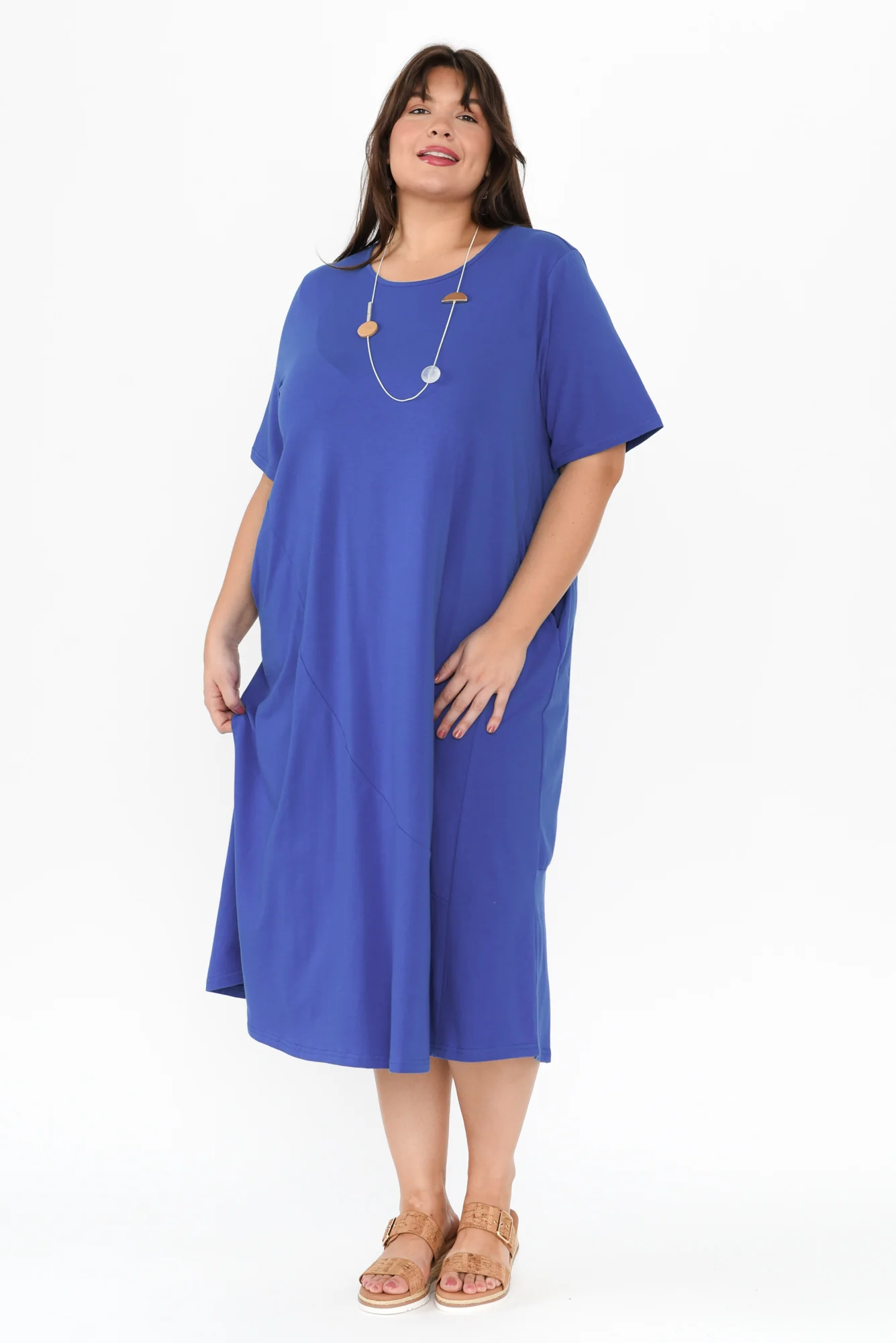Bronte Cobalt Cotton Tee Dress