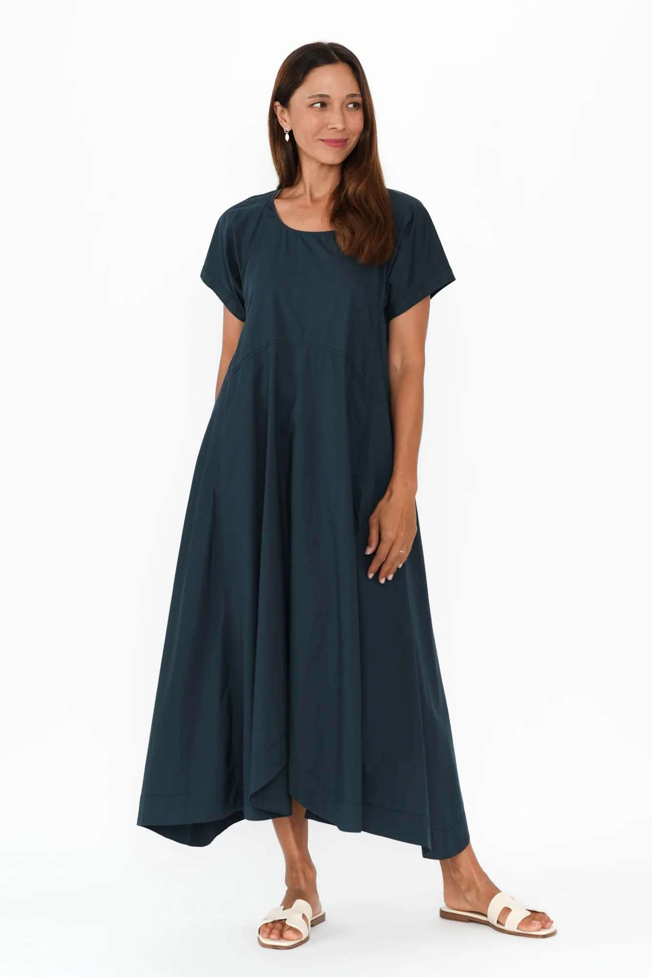 Harlyn Navy Cotton Tulip Dress