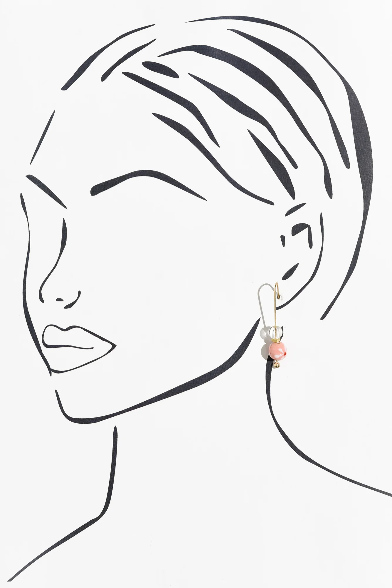 Lucky Pink Flower Hook Earrings