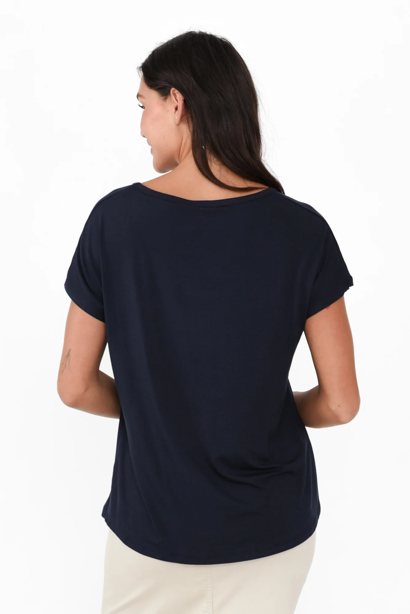 Eadie Dark Navy Bamboo Top