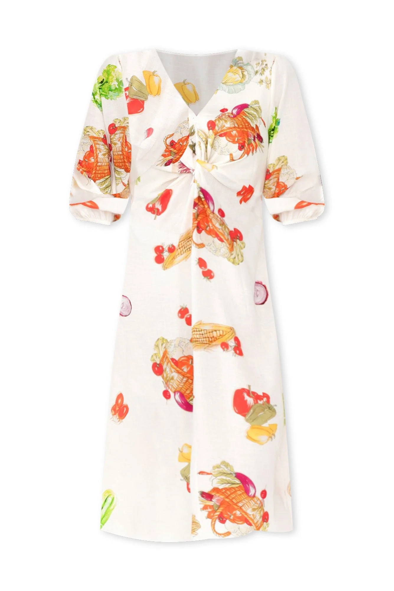 Jiselle White Harvest Linen Blend Dress