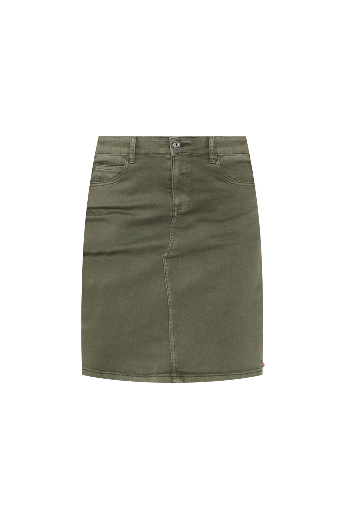 Belle Khaki Denim Stretch Skirt