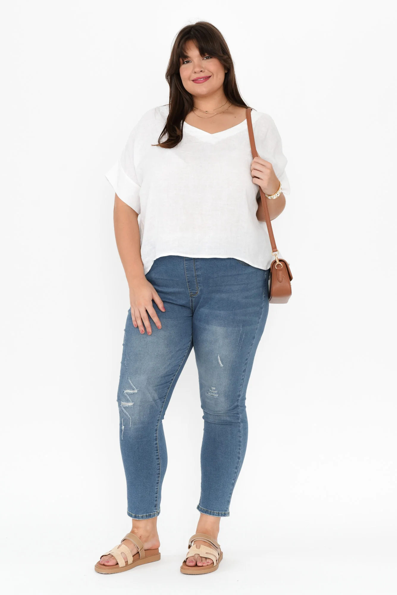 Kiro White Linen Top