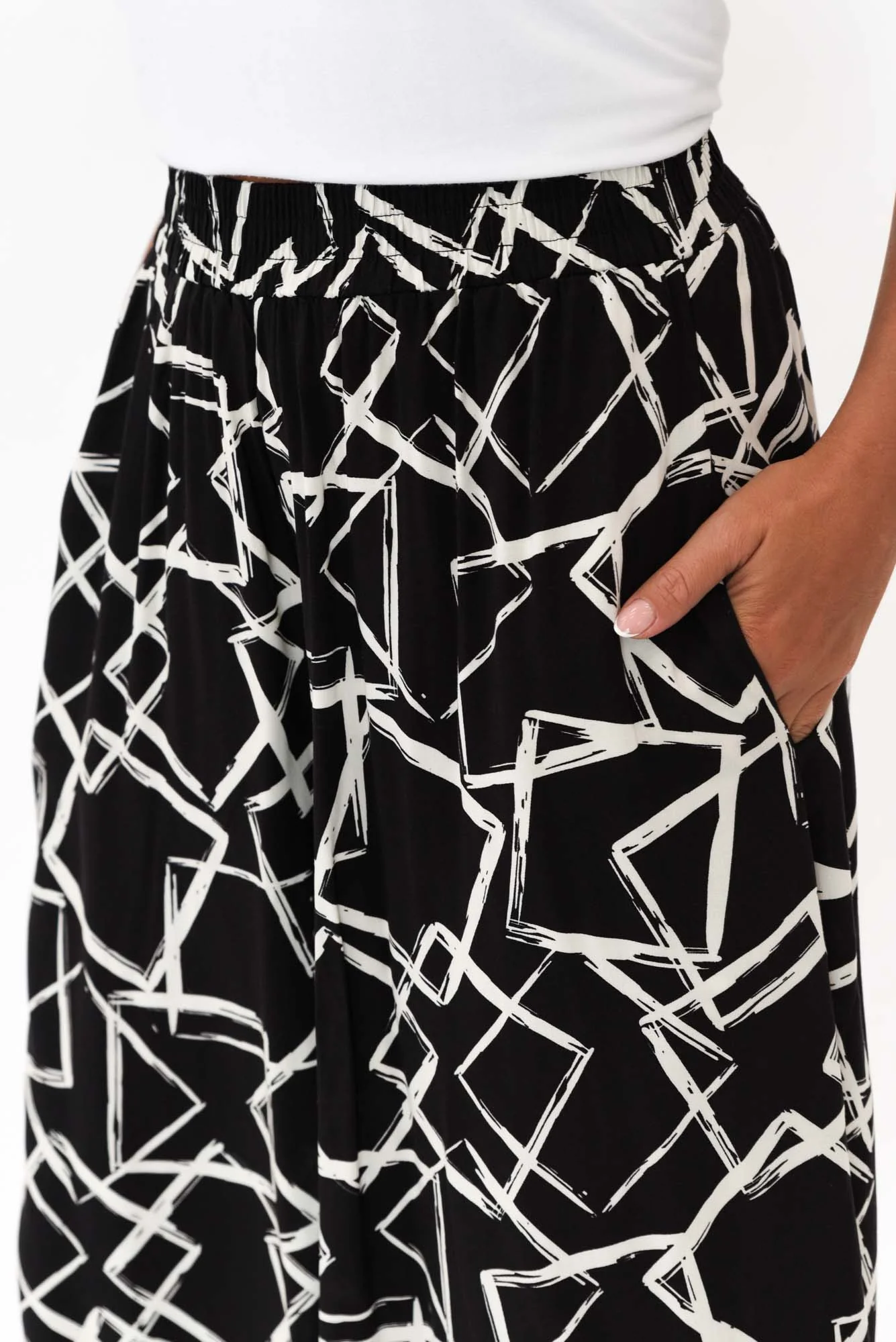 Baker Black Geo Wide Leg Pants
