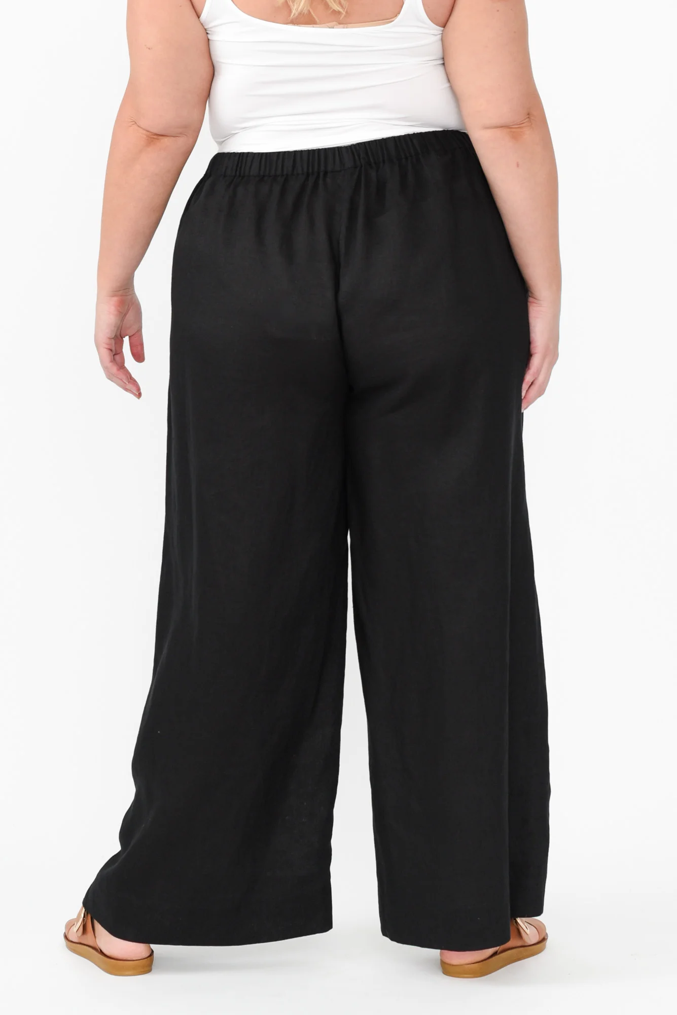 Jimmie Black Linen Tie Pants