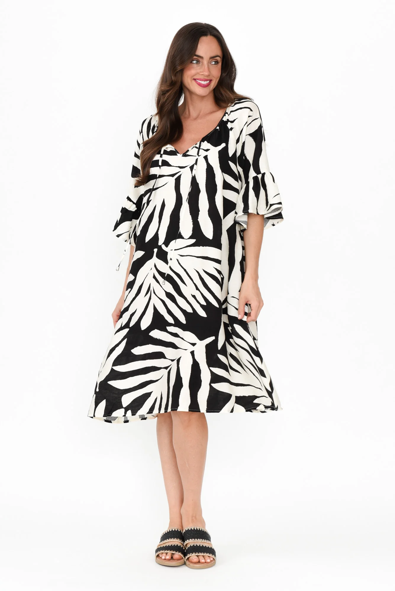 Mariella Black Palm Pocket Dress