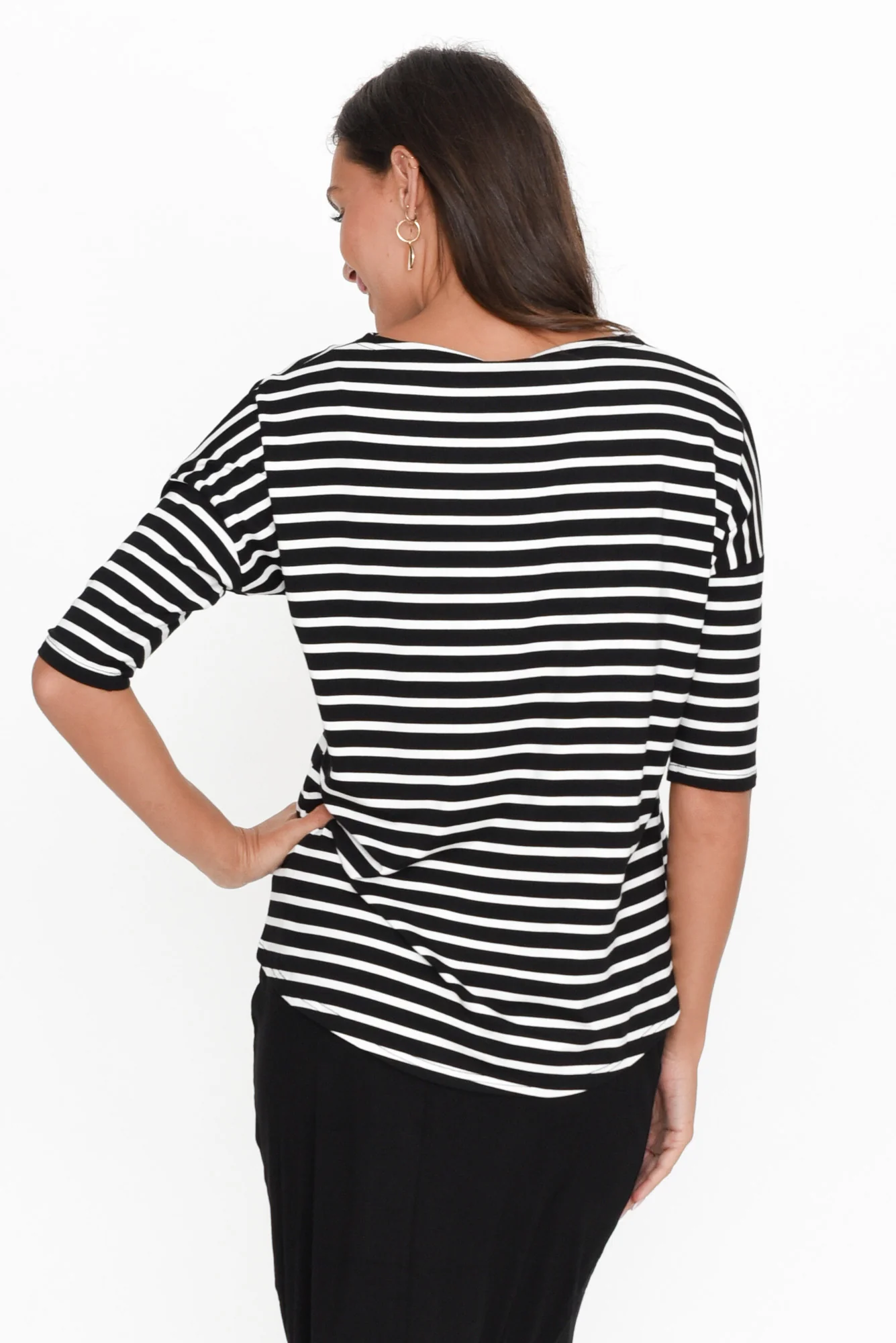Camila Black Stripe Bamboo Top